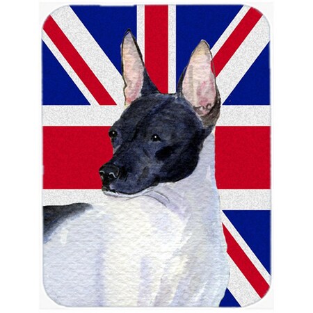 Skilledpower 7.75 x 9.25 In. Rat Terrier With English Union Jack British Flag Mouse Pad, Hot Pad Or Trivet SK253455